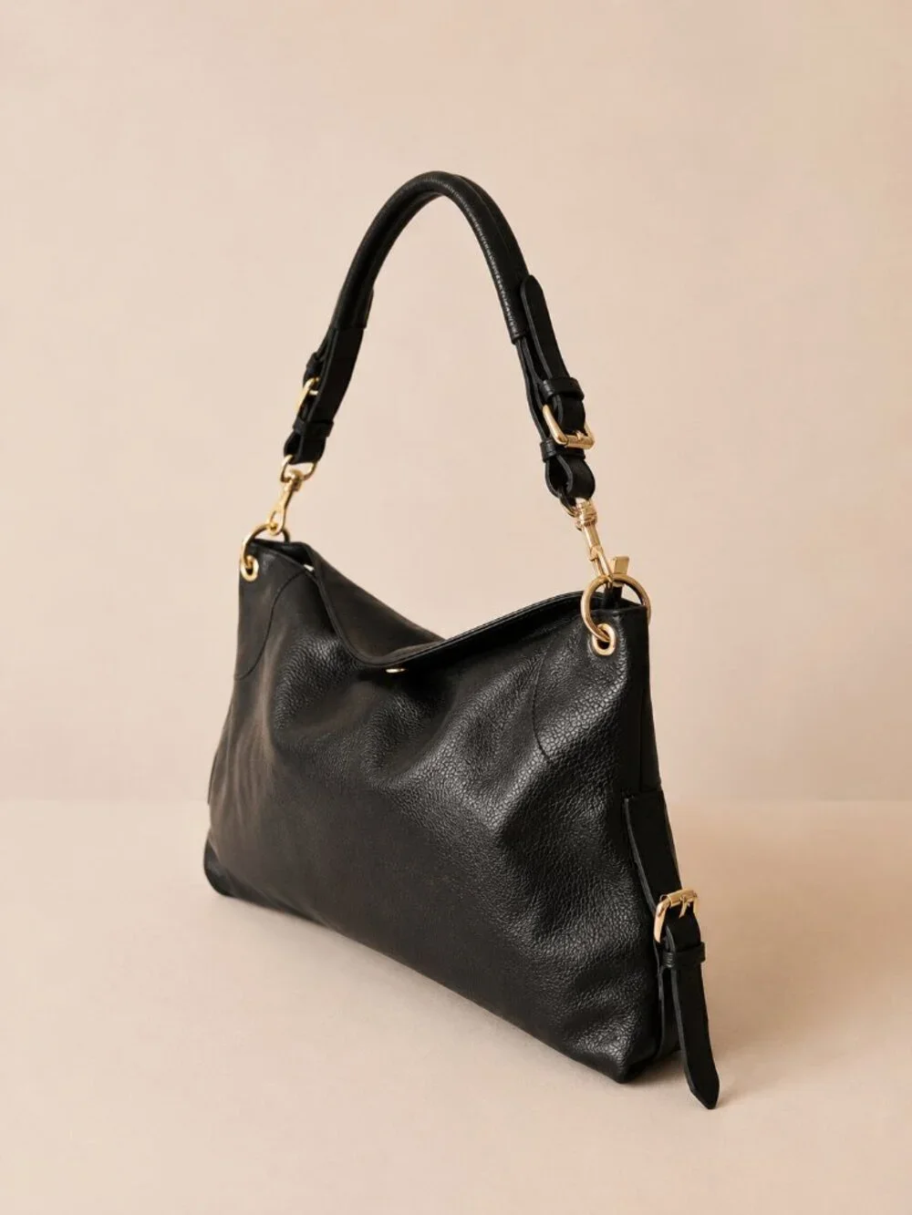 Italian Leather Slouchy Hobo Purse, East West Crossbody Handbag Made in Italy